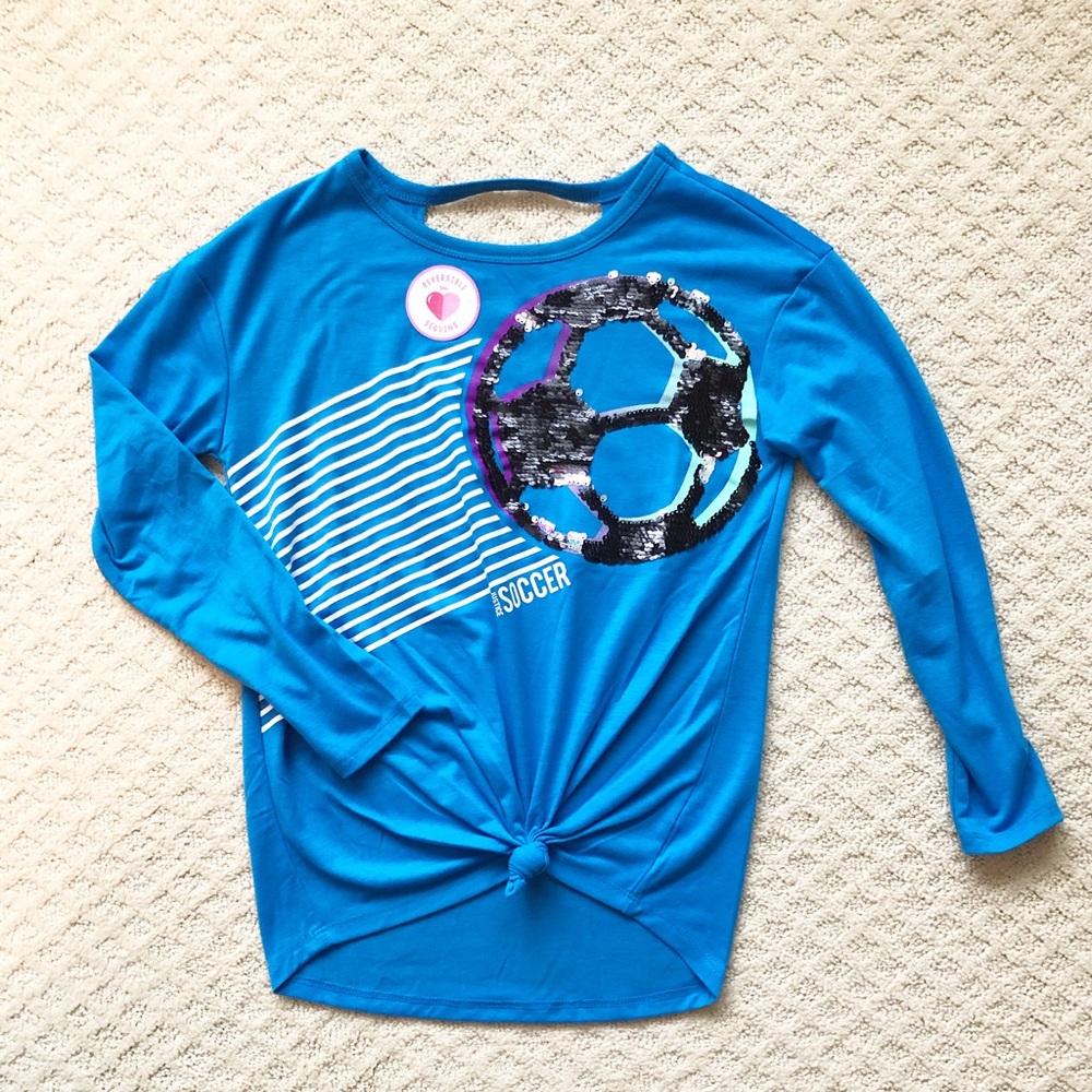 Justice Active Size 8 Sequin Soccer Tee